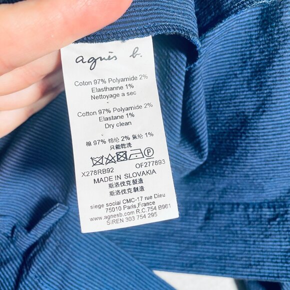 Agnis B Jacket Womens S Blue Cotton Single Breasted Blazer Chambray - Picture 7 of 11